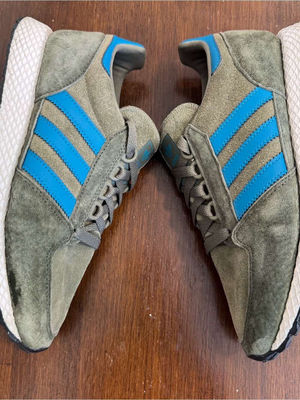 adidas Forest Grove Raw Khaki Green Teal Men's 7 Shoes EE8970 Rare Color - Picture 4 of 10